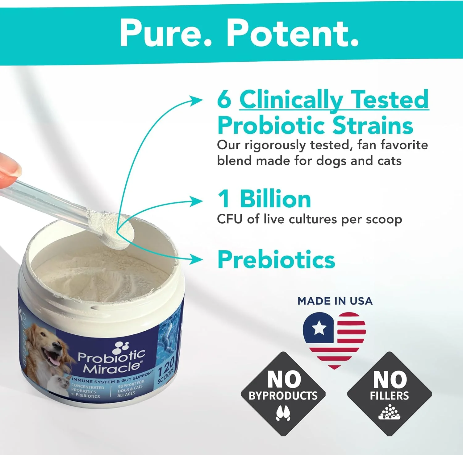 پروبیوتیک برای گربه ها و سگ ها: معجزه پروبیوتیک: حمایت از روده: سلامت دستگاه گوارش: توقف اسهال و مدفوع شل