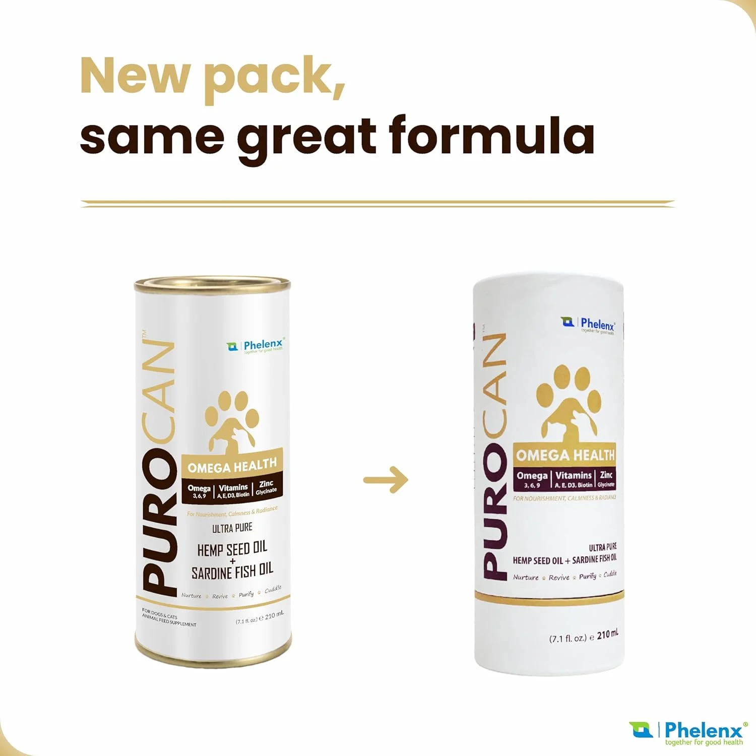 مکمل امگا 3+6+9 پوروکن برای سگ ها و گربه ها | 210 میلی لیتر + 210 میلی لیتر (روغن ماهی ساردین فوق خالص) (بسته 2 عددی)