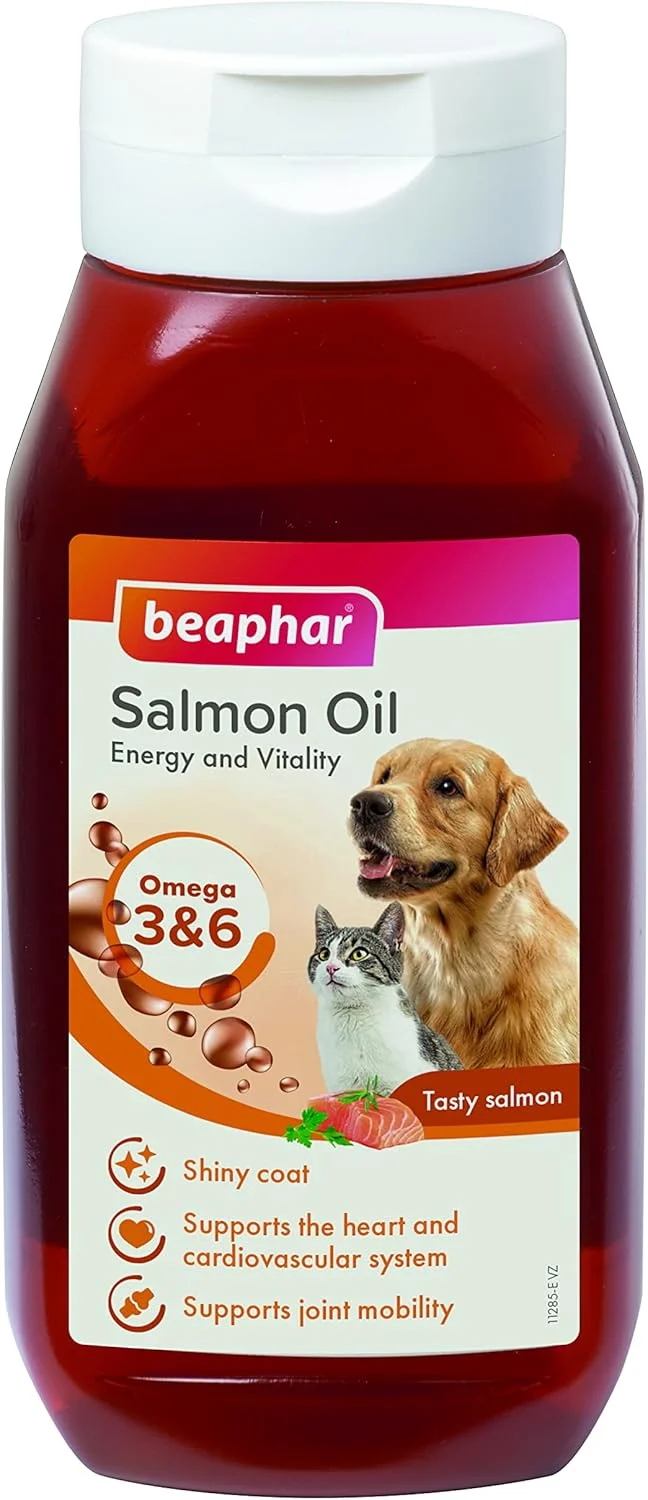 روغن ماهی سالمون برای سگ، غذای مکمل خوشمزه، کمک به هضم، ۴۲۵ میلی لیتر