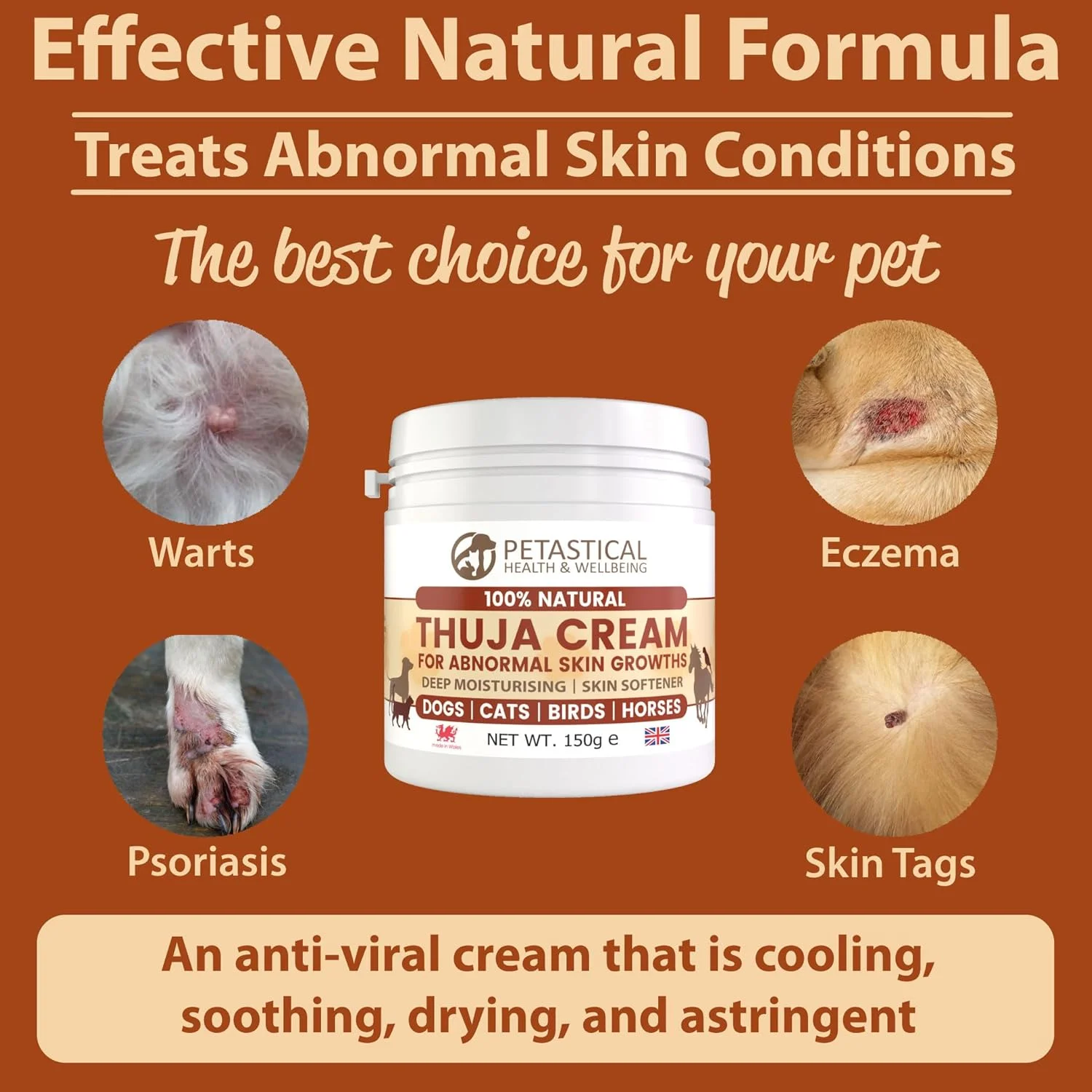 کرم توجا، درمان از بین برنده زگیل برای سگ، گربه، اسب، پرنده - درمان رشد غیرطبیعی پوست، زگیل، سارکوئید، تگ های پوستی - کاملا طبیعی - ساخت انگلستان کرم توجا، درمان از بین برنده زگیل برای سگ، گربه، اسب، پرنده - درمان رشد غیرطبیعی پوست، زگیل، سارکوئید، تگ های پوستی - کاملا طبیعی - ساخت انگلستان