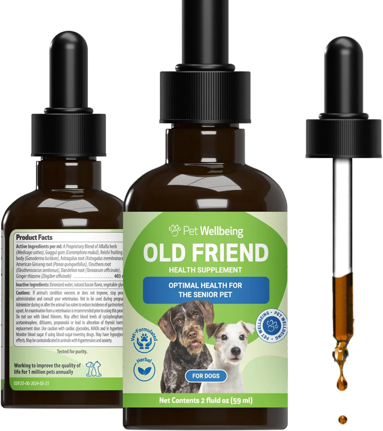 مکمل سلامتی حیوانات خانگی برای گربه های مسن - پشتیبانی طبیعی برای سیستم ایمنی و تحرک مفاصل در گربه های مسن - 2oz (89ml)