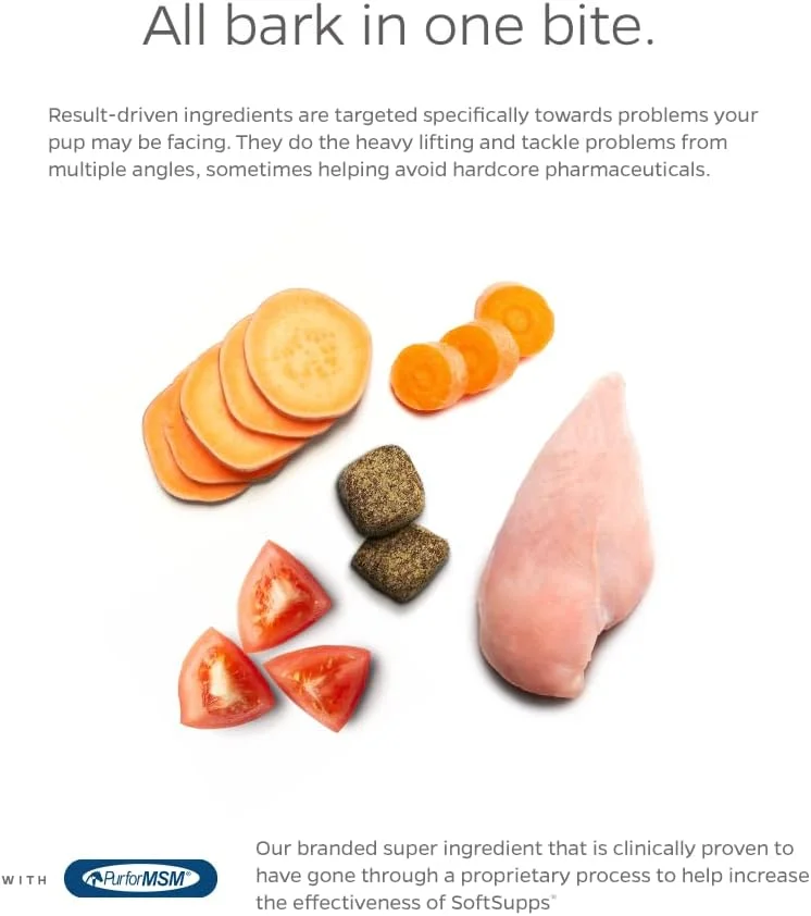 مولتی ویتامین چند منظوره سافت ساپز پت پرنتس برای سگ ها حاوی گلوکزامین کندرویتین، روغن ماهی سالمون و پروبیوتیک - مولتی ویتامین برای تقویت سیستم ایمنی سگ، 90 عدد