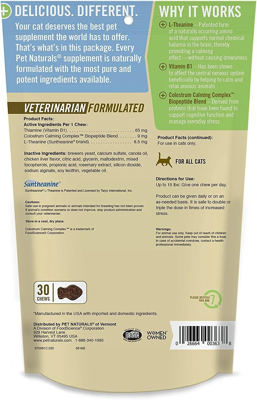 مکمل آرام‌بخش حیوانات خانگی نچرالز (بسته 3 عددی) برای گربه‌ها