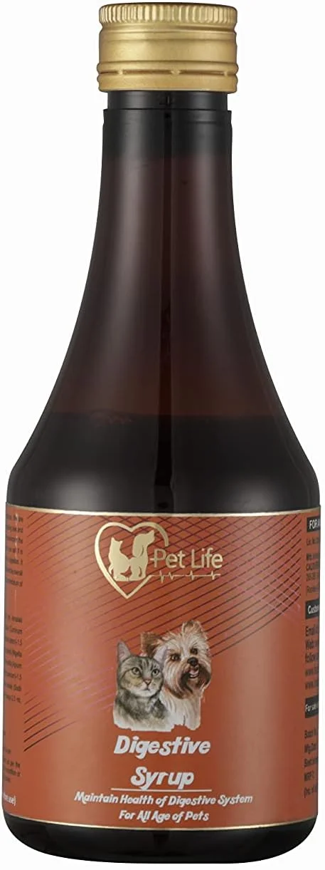 شربت گوارشی ارگانیک و آیورودیک پت لایف برای حیوانات خانگی، سگ، توله سگ، بچه گربه، گربه و خرگوش - ساخته شده با مواد طبیعی برای کمک به هضم و سلامت معده - ایمن برای همه نژادهای حیوانات خانگی - 200 میلی لیتر