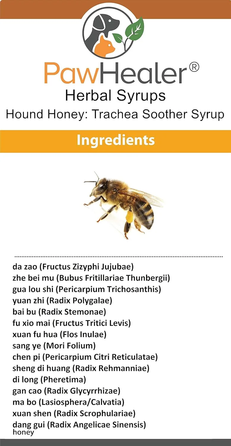 شربت تسکین دهنده نای سگ PawHealer® Hound Honey - 150 میلی لیتر - درمان گیاهی طبیعی برای علائم نای فرو ریخته - طعم خوب - استفاده آسان