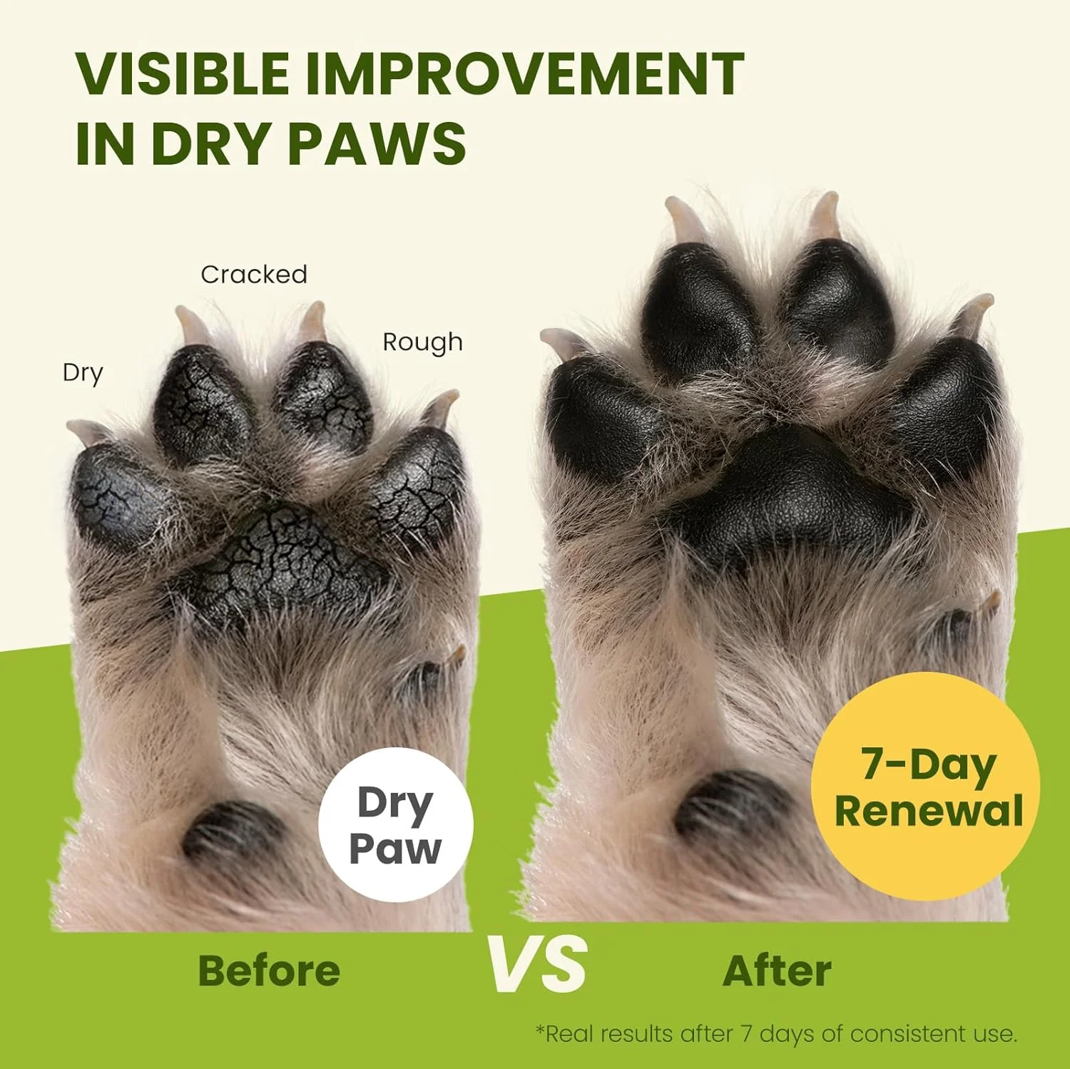 مرهم پنجه سگ و گربه، مواد کاملا طبیعی، مرطوب کننده و تسکین دهنده برای پنجه ها و بینی های خشک و ترک خورده | محافظت از پنجه سگ در برابر برف، مراقبت از سم اسب، 1 بسته | 60 گرم