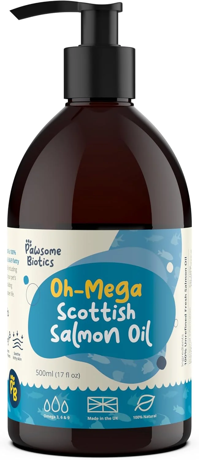 روغن ماهی سالمون اسکاتلندی Oh-Mega برای سگ، گربه و اسب