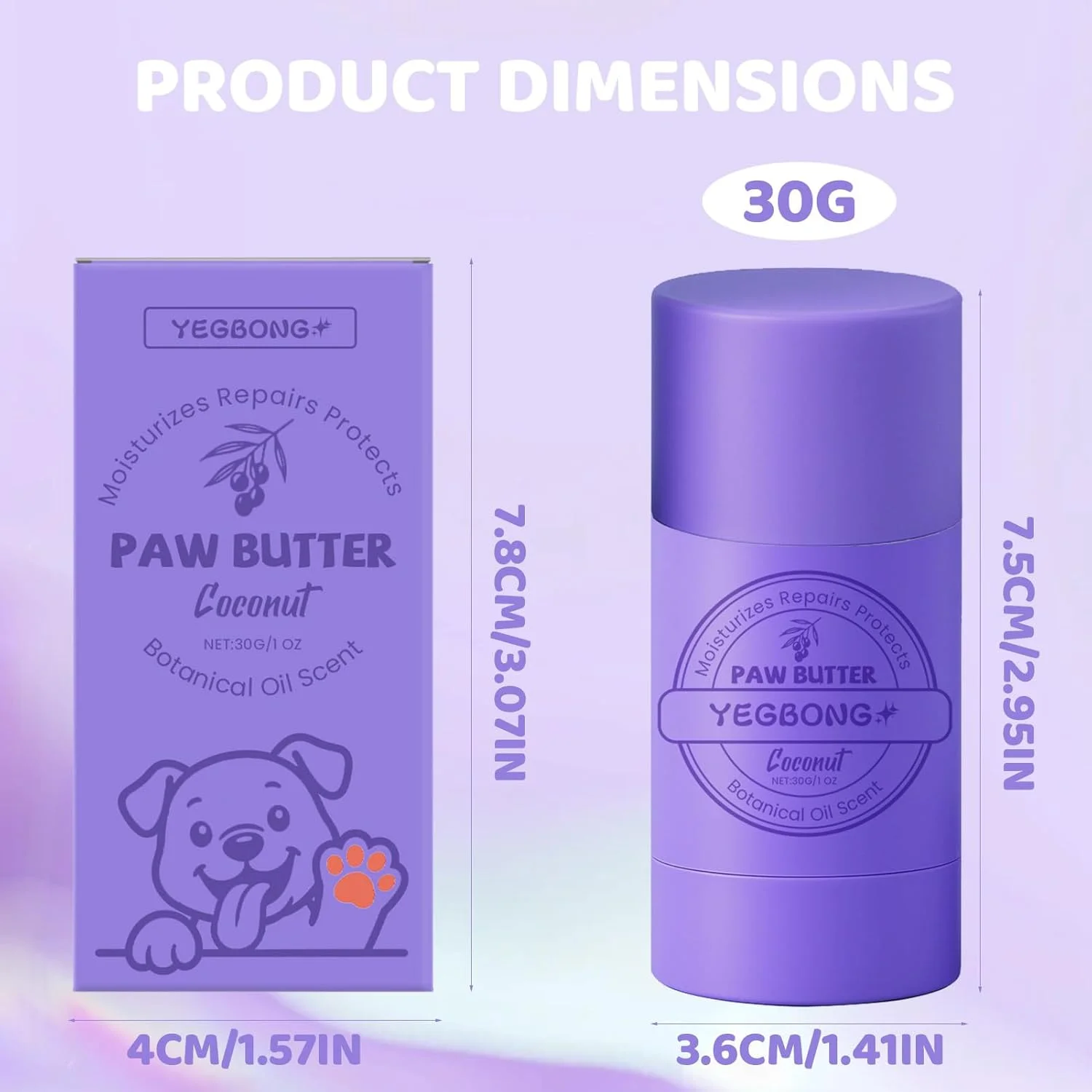 بالم پد پنجه سگ و گربه، بالم طبیعی برای مراقبت از پنجه 30 گرم، طبیعی برای پنجه های خشک و ترک خورده، انتخاب ایده آل برای محافظت از پنجه های سگ شما در تابستان و زمستان