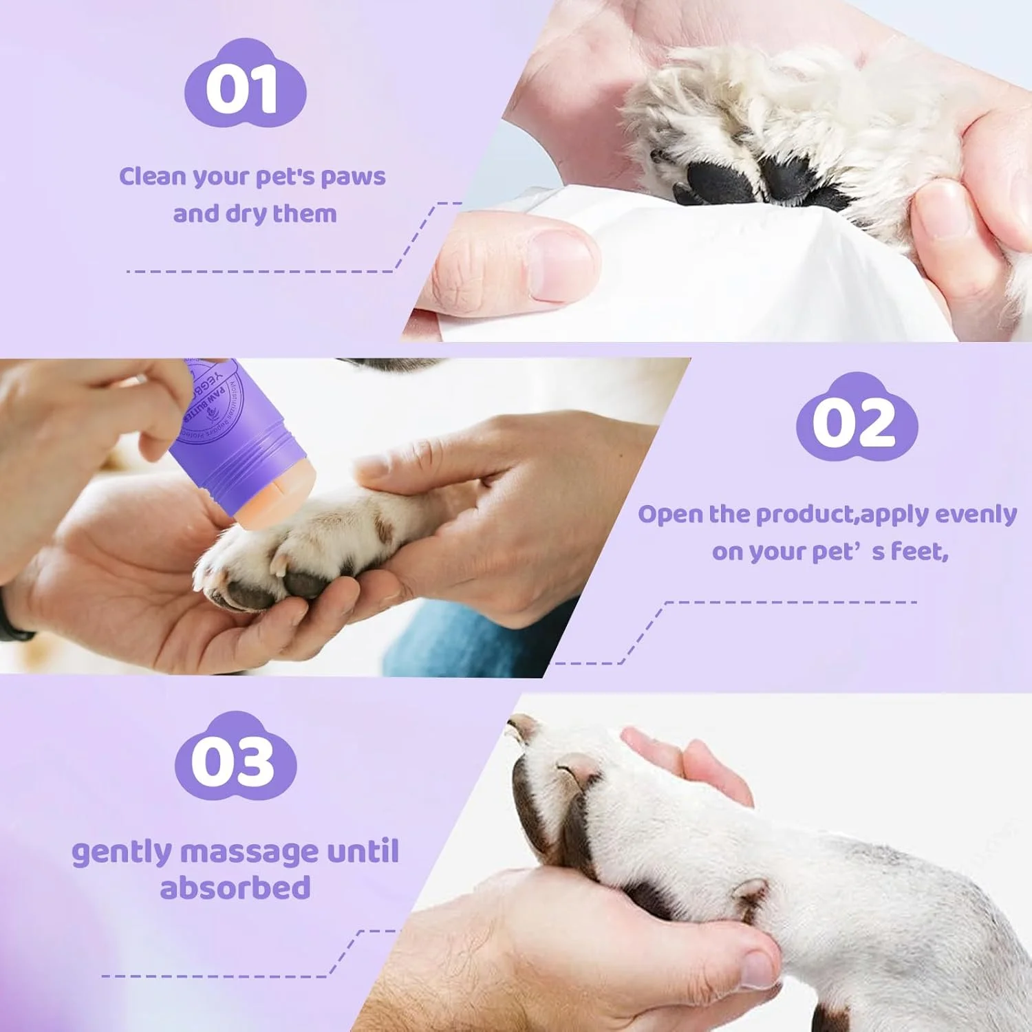 بالم پد پنجه سگ و گربه، بالم طبیعی برای مراقبت از پنجه 30 گرم، طبیعی برای پنجه های خشک و ترک خورده، انتخاب ایده آل برای محافظت از پنجه های سگ شما در تابستان و زمستان