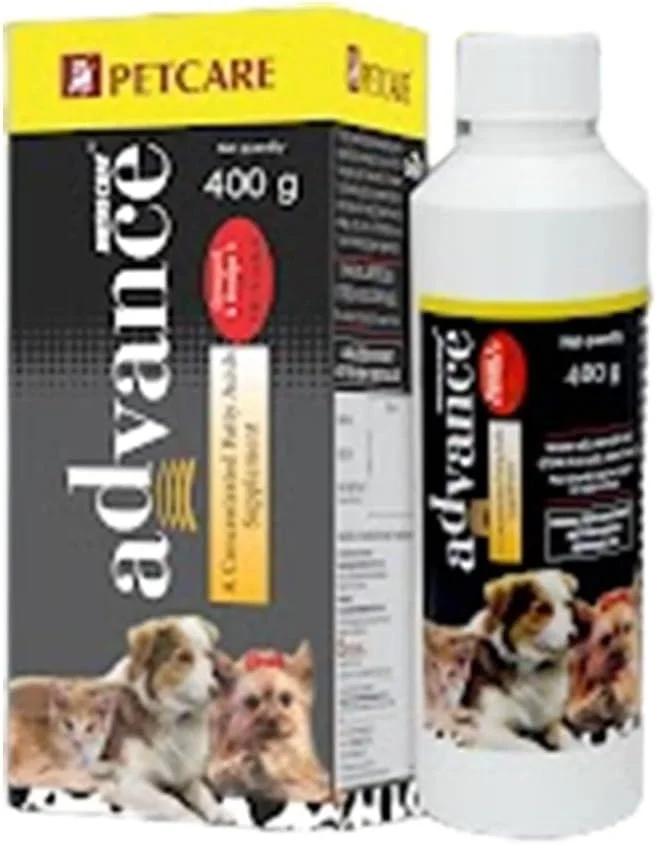 مکمل پیشرفته حاوی اسیدهای چرب امگا 6 و امگا 3 به همراه ویتامین ها | مشکی و زرد | مایع | 400 گرم، سگ