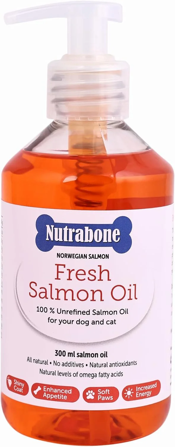 روغن ماهی سالمون نوترا بون برای پوست سالم، پوشش درخشان و تقویت سیستم ایمنی، حاوی امگا 3 و 6 برای سگ ها و گربه ها - (300 میلی لیتر)