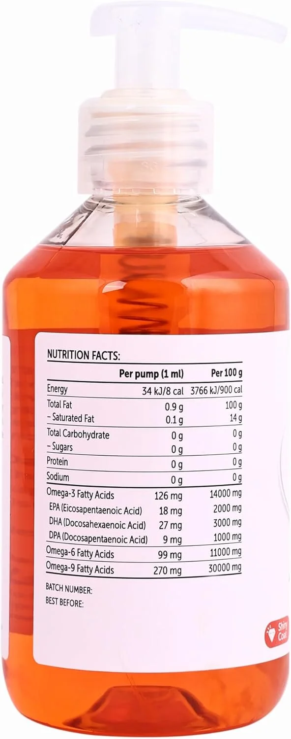 روغن ماهی سالمون نوترا بون برای پوست سالم، پوشش درخشان و تقویت سیستم ایمنی، حاوی امگا 3 و 6 برای سگ ها و گربه ها - (300 میلی لیتر)