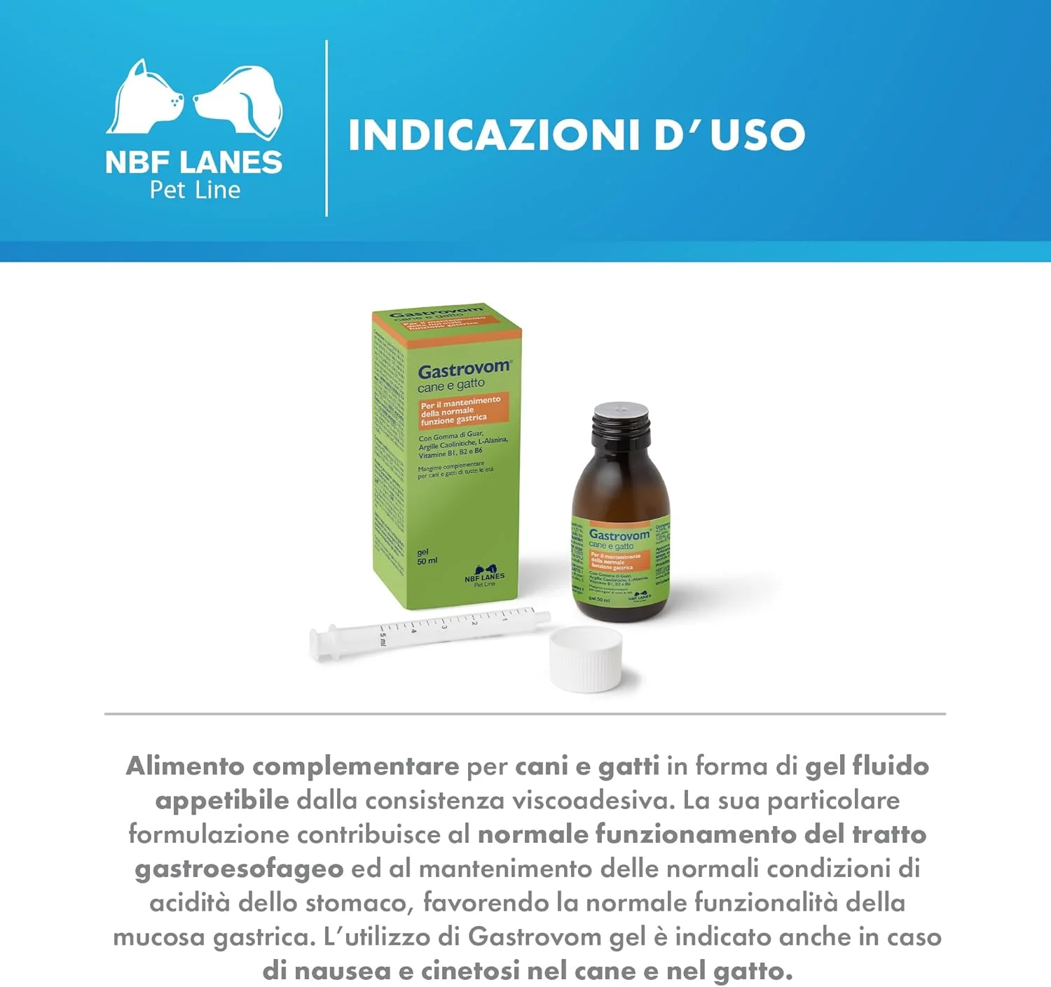 NBF Lanes Gastrovom – 50 میلی لیتر ژل خوش خوراک برای سگ ها و گربه ها – پشتیبانی از عملکرد طبیعی معده – برای آسایش معده و سلامت دستگاه گوارش