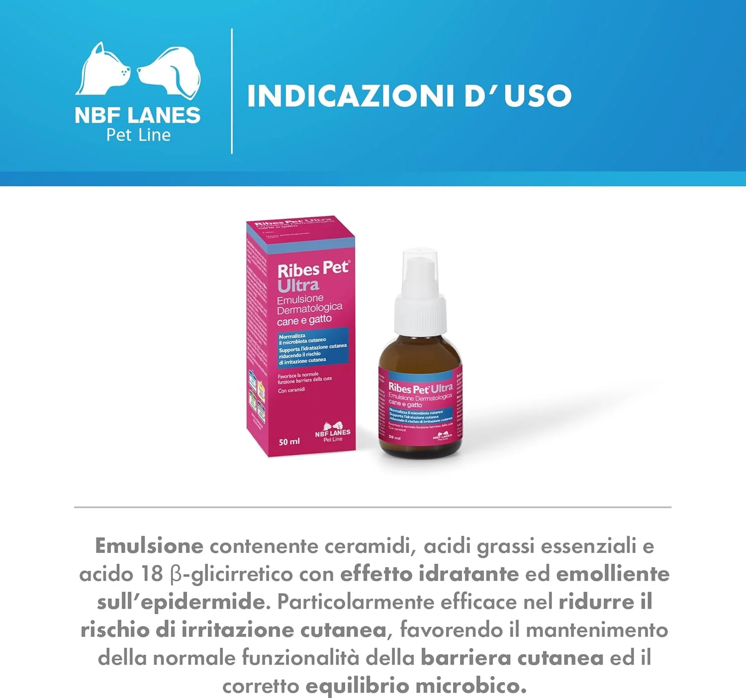 اسپری امولسیون پوستی الترا NBF Lanes Currant Pet - ۵۰ میلی لیتر