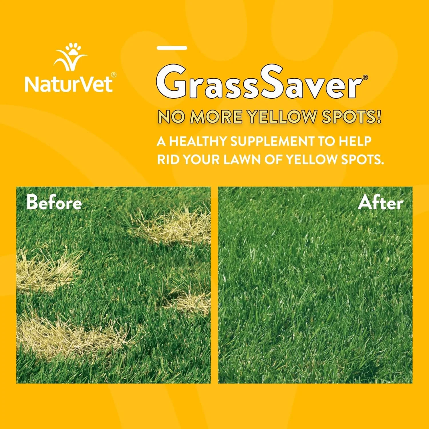 مکمل سگ NaturVet – GrassSaver – مکمل سالم برای کمک به از بین بردن لکه های زرد چمن – ترکیبی هم افزایی از ویتامین های B-Complex و اسیدهای آمینه – 240 عدد جویدنی نرم