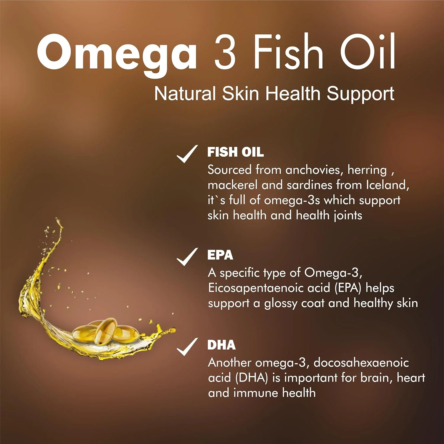 روغن ماهی برای سگ ها - تقویت کننده سیستم ایمنی، پوشش براق، رشد بهتر - مکمل غذایی برای حیوانات خانگی با ویتامین ها، 60 کپسول نرم