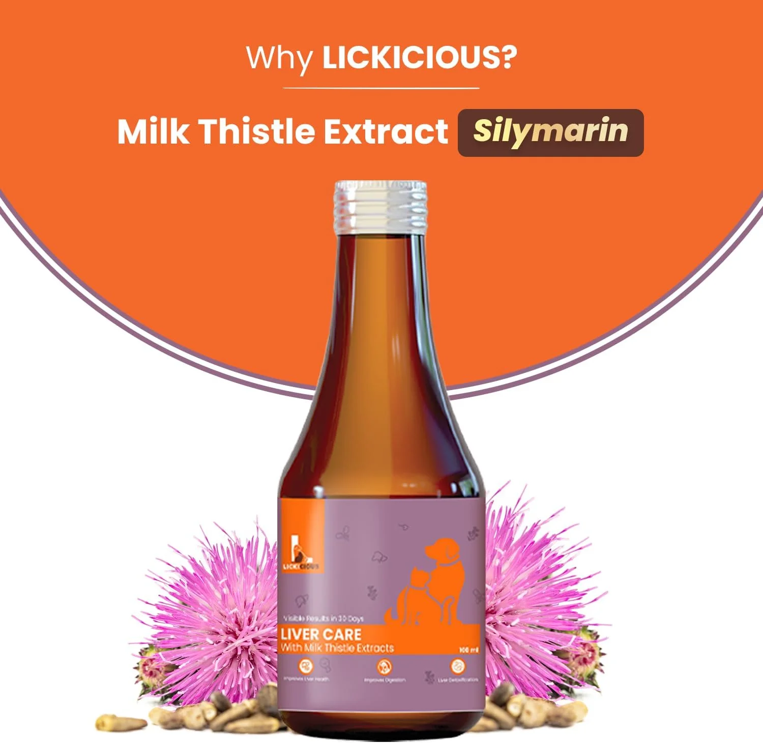 شربت مراقبت از کبد، 200 میلی لیتر با عصاره خار مریم (سیلیمارین)، فرمول پیشرفته برای پشتیبانی و سم زدایی کبد، طعم مرغ برای سگ ها و گربه ها