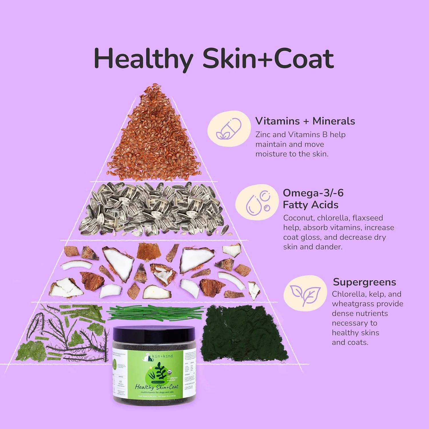 تقویت کننده ویتامین خام Kin+Kind، آنتی اکسیدان های سبز، 113.4 گرم