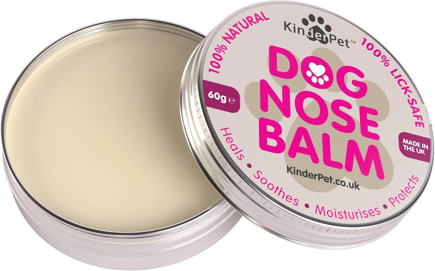 مرهم بینی سگ برای التیام، تسکین، مرطوب کردن و محافظت از بینی های خشک، ترک خورده، زخمی و پوسته پوسته. فرمولاسیون ارگانیک و کاملا طبیعی و بی خطر برای لیسیدن. ساخته شده در انگلستان، 60 گرم