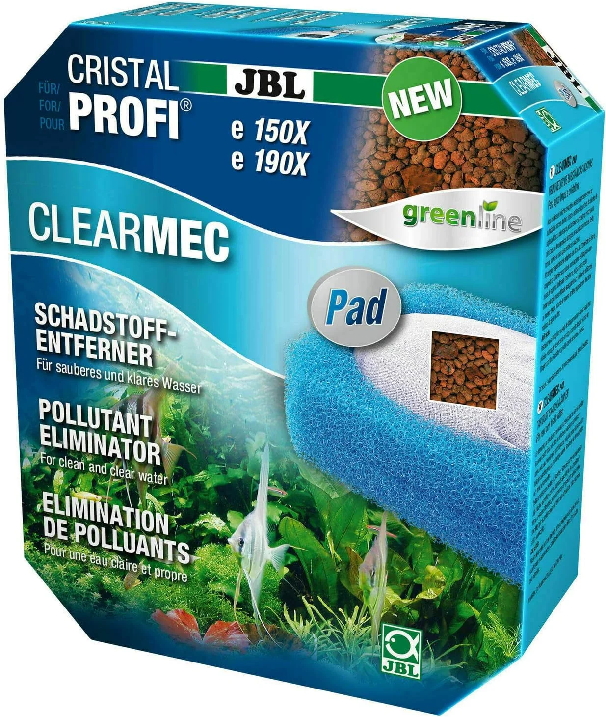 پد Jbl Clearmec Plus برای Cristalprofi E1500، مجموعه 800 میلی لیتری با حذف کننده نیتریت، نیترات و فسفات، آبی، 6017600، لوازم حیوانات خانگی، برای Cristalprofi E15/1900/1,2