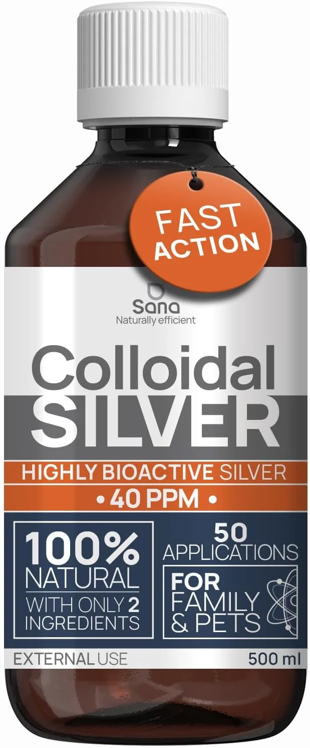 محلول نقره کلوئیدی ۴۰ PPM انستیتو کاتاروس ۵۰۰ میلی لیتر | آب نقره ممتاز قوی تر از ۲۵ PPM | برای انسان، سگ و گربه | خنثی از نظر کربن | ۱۰۰٪ طبیعی با ۲ ماده تشکیل دهنده