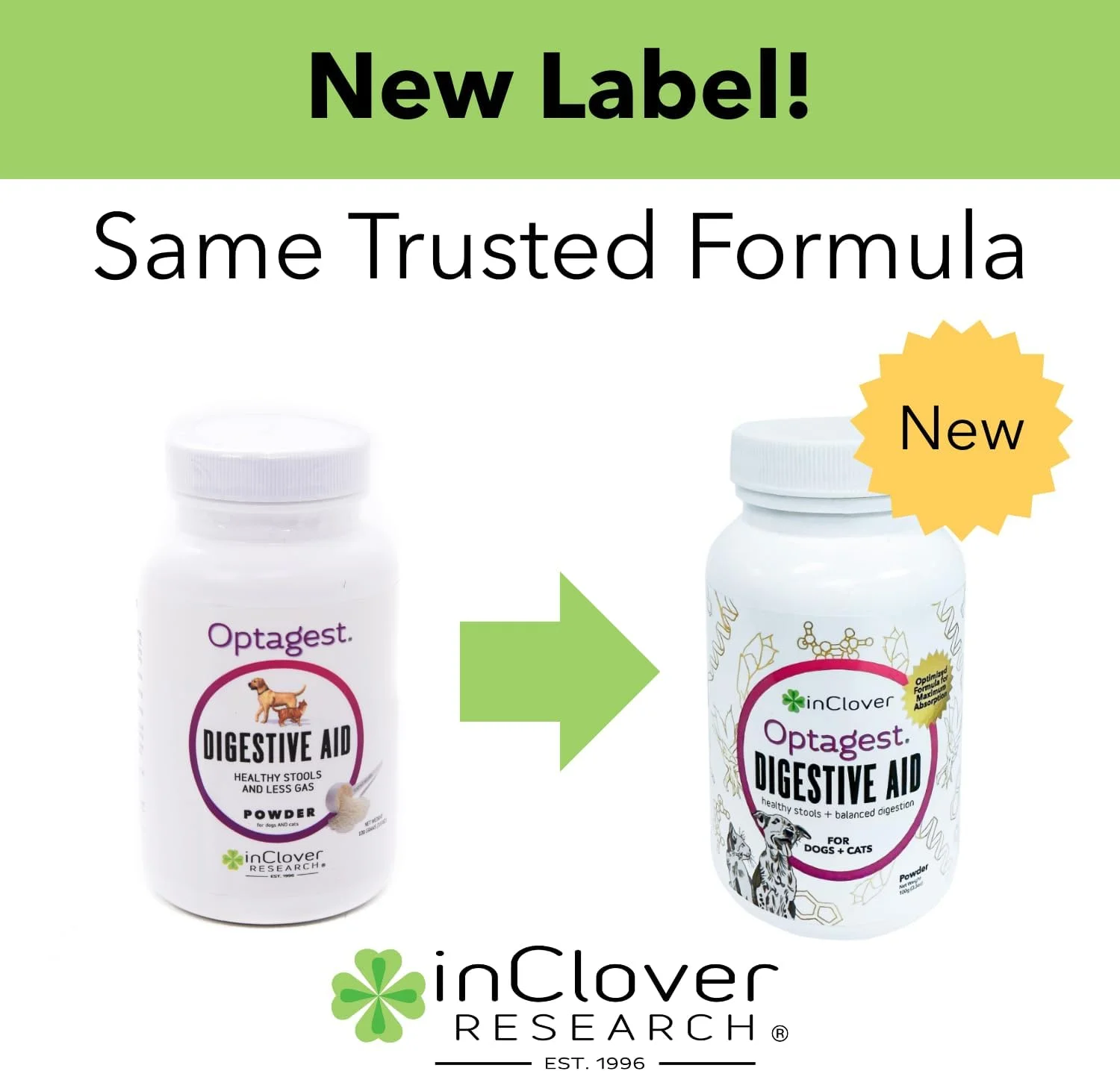 مکمل کمک‌کننده گوارش اپتاجست این کلاور برای سگ و گربه