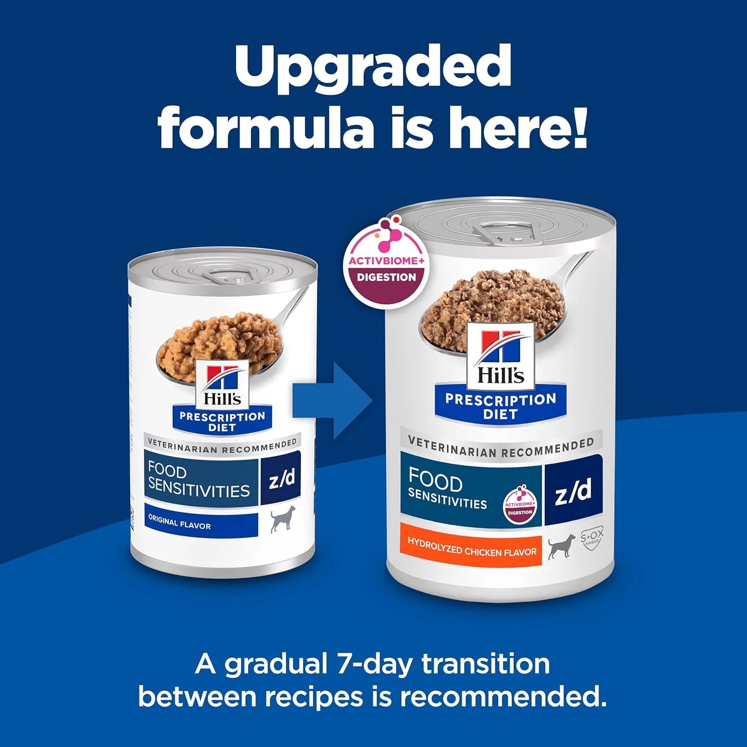 غذای مرطوب سگ با رژیم غذایی تجویزی هیلز مدل Z/D برای حساسیت های پوستی/غذایی، غذای رژیمی دامپزشکی، قوطی های 370 گرمی، بسته 12 عددی