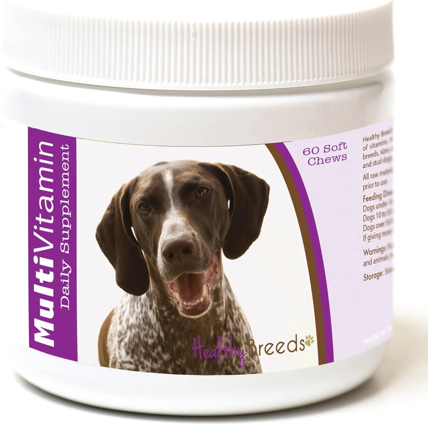 مولتی ویتامین جویدنی نرم برای سگ ها نژاد پوینتر مو کوتاه آلمانی، 60 عدد