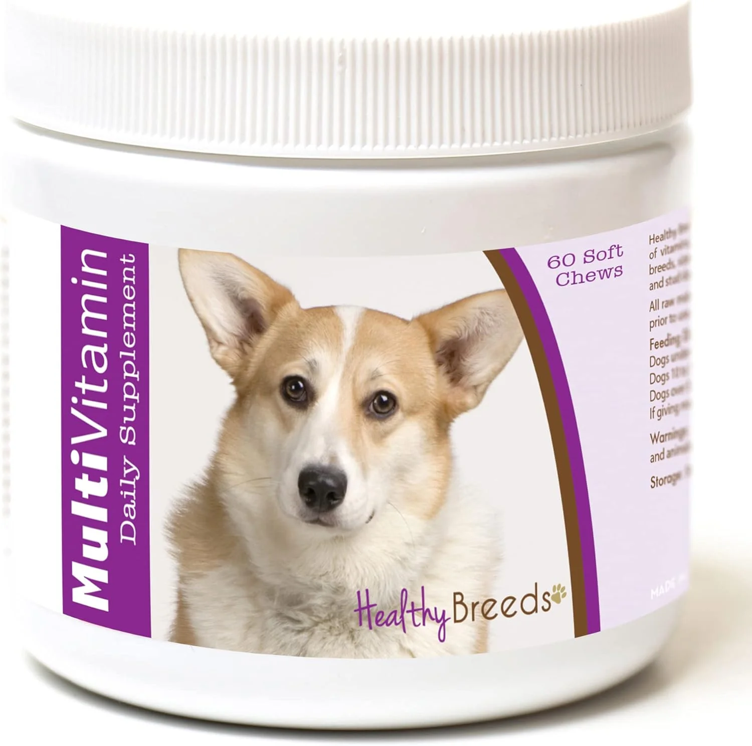 جویدنی های نرم مولتی ویتامین نژاد سالم ولش کورگی کاردیگان، 60 عدد