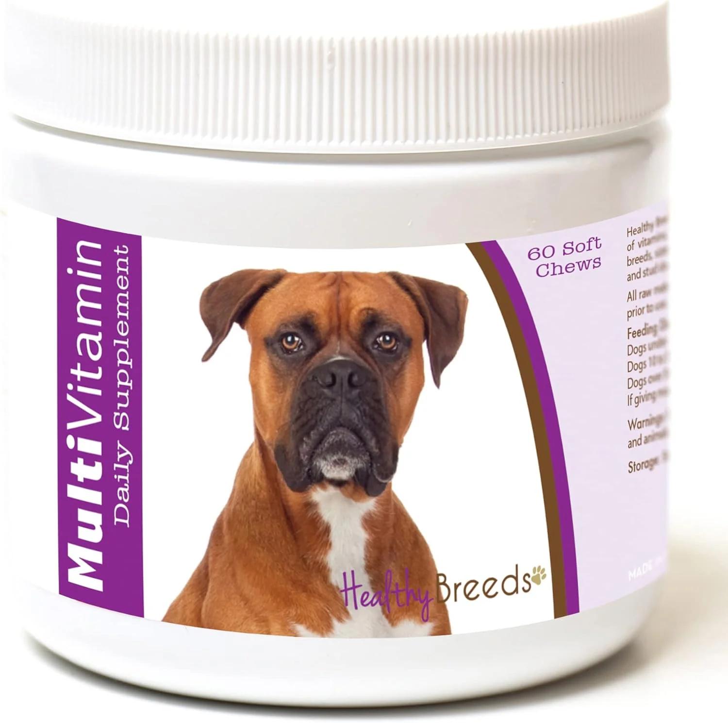 جویدنی های نرم مولتی ویتامین نژادهای سالم برای باکسر، 60 عدد