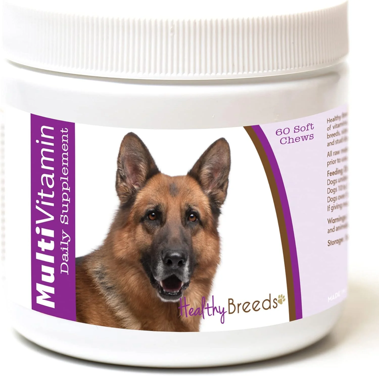 جویدنی های نرم مولتی ویتامین سگ نژاد ژرمن شپرد هلثی بریدز، 60 عدد