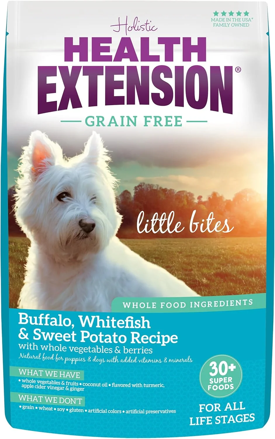 غذای خشک سگ بدون غلات بوفالو و ماهی سفید با تکه های کوچک (1.59 کیلوگرم) - فرمول دانه ریز با امگا 3 و غذاهای کامل برای سگ های مینیاتوری