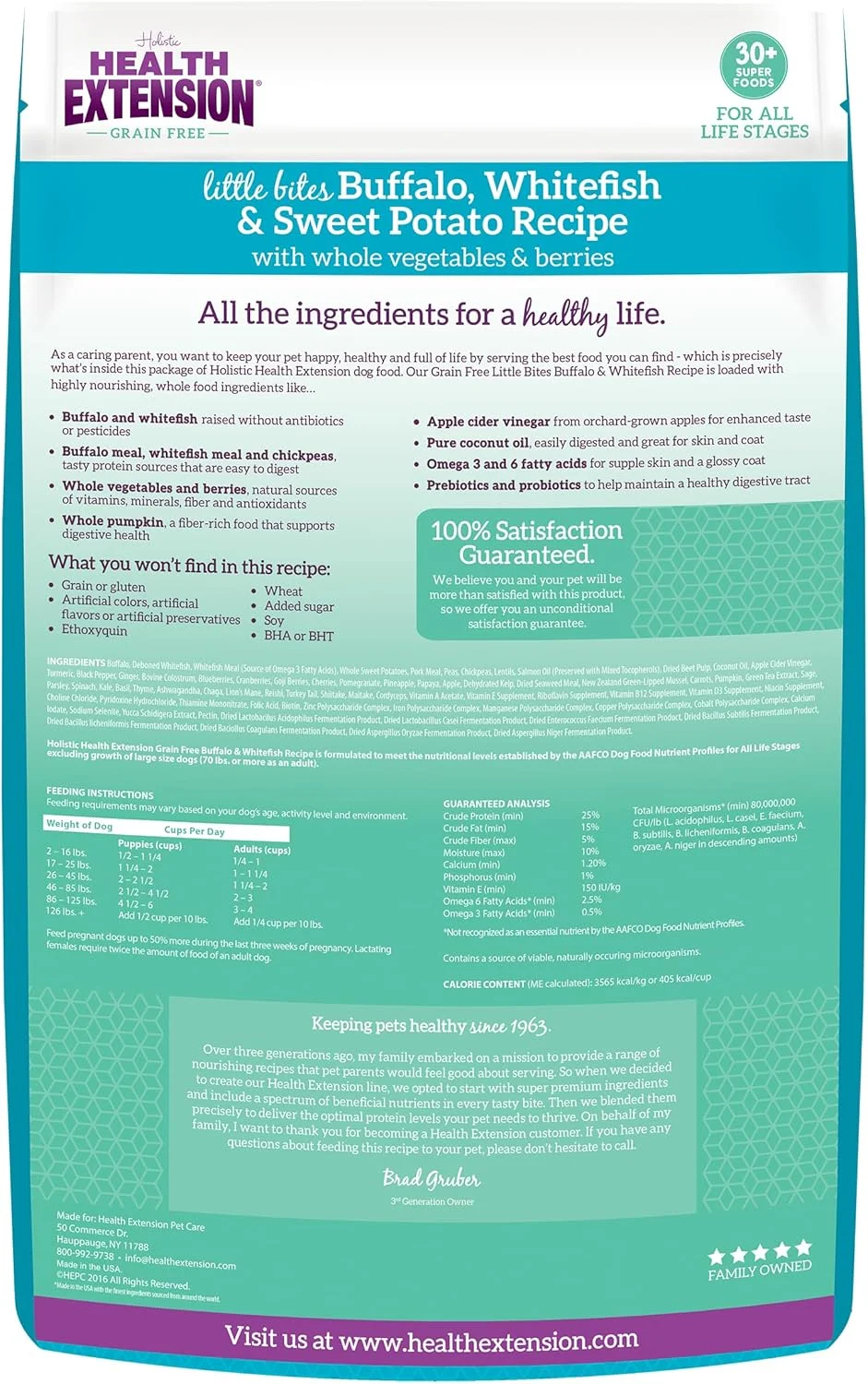 غذای خشک سگ بدون غلات بوفالو و ماهی سفید با تکه های کوچک (1.59 کیلوگرم) - فرمول دانه ریز با امگا 3 و غذاهای کامل برای سگ های مینیاتوری