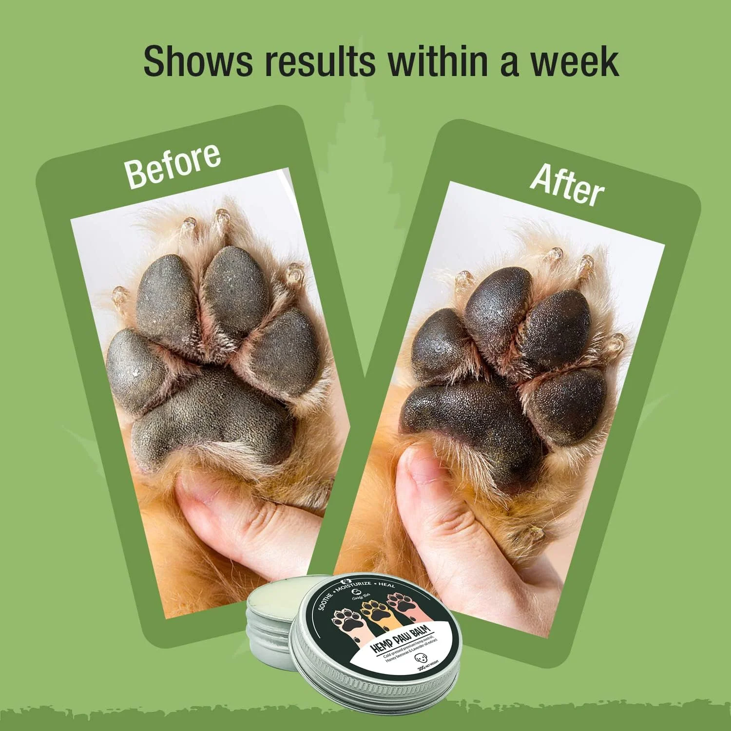 کرم پنجه سگ Goofy Tails با عصاره شاهدانه 30 گرم | کره پنجه طبیعی برای سگ ها و توله سگ ها | کرم پنجه سگ محافظت کننده، تسکین دهنده و مرطوب کننده پنجه ها و آرنج ها | غنی شده با موم زنبور عسل و روغن های ضروری