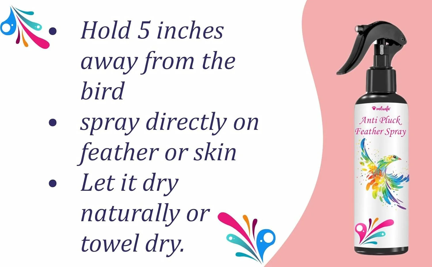 اسپری ضد پرکنی VetSafe برای پرندگان، 200 میلی لیتر | اسپری Pick-Not برای پرندگان | کمک به توقف پرکنی و آسیب رساندن به خود اسپری ضد پرکنی VetSafe برای پرندگان، 200 میلی لیتر | اسپری Pick-Not برای پرندگان | کمک به توقف پرکنی و آسیب رساندن به خود