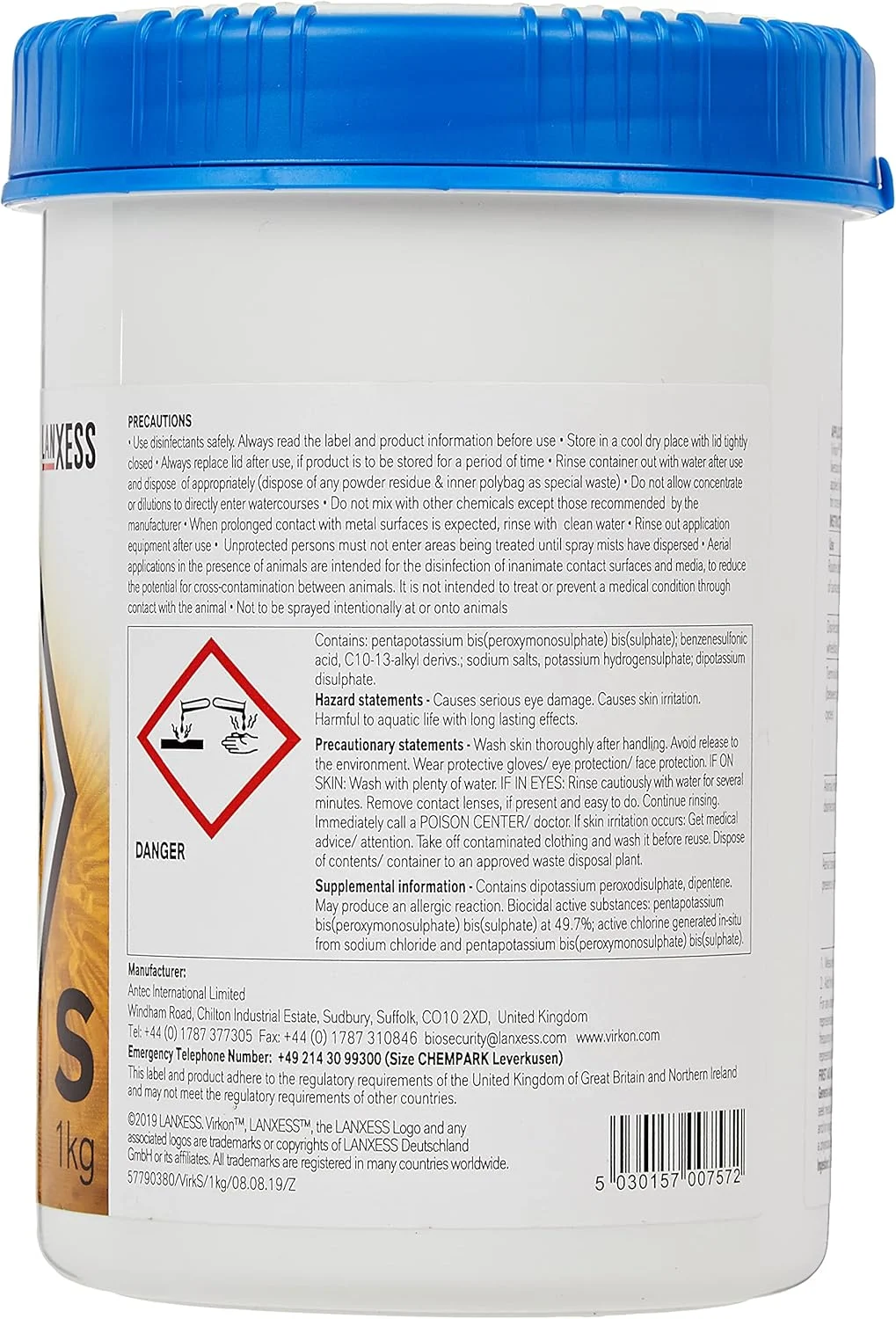 ضدعفونی کننده طیف گسترده Virkon S، ۱ کیلوگرم ضدعفونی کننده طیف گسترده Virkon S، ۱ کیلوگرم