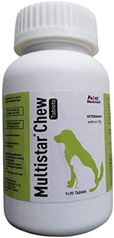 قرص های جویدنی مولتی استار فاری تیلز حاوی |10 ویتامین |8 آمینو اسید |سالم|فعال|حیوان خانگی بازیگوش 30 عددی