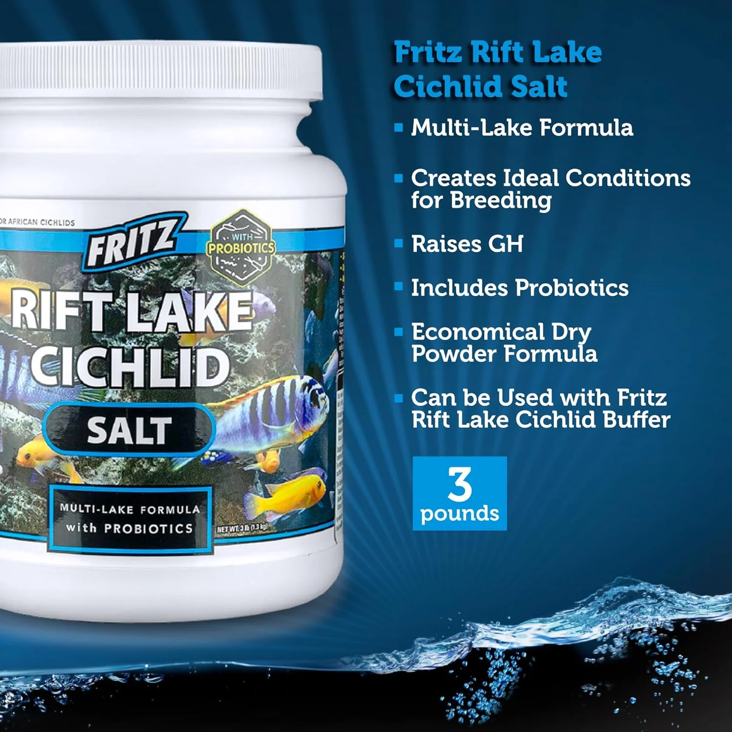 نمک سیچلاید دریاچه ریفت فریتز آکواتیکس 84911، فرمول چند دریاچه ای 3 پوندی