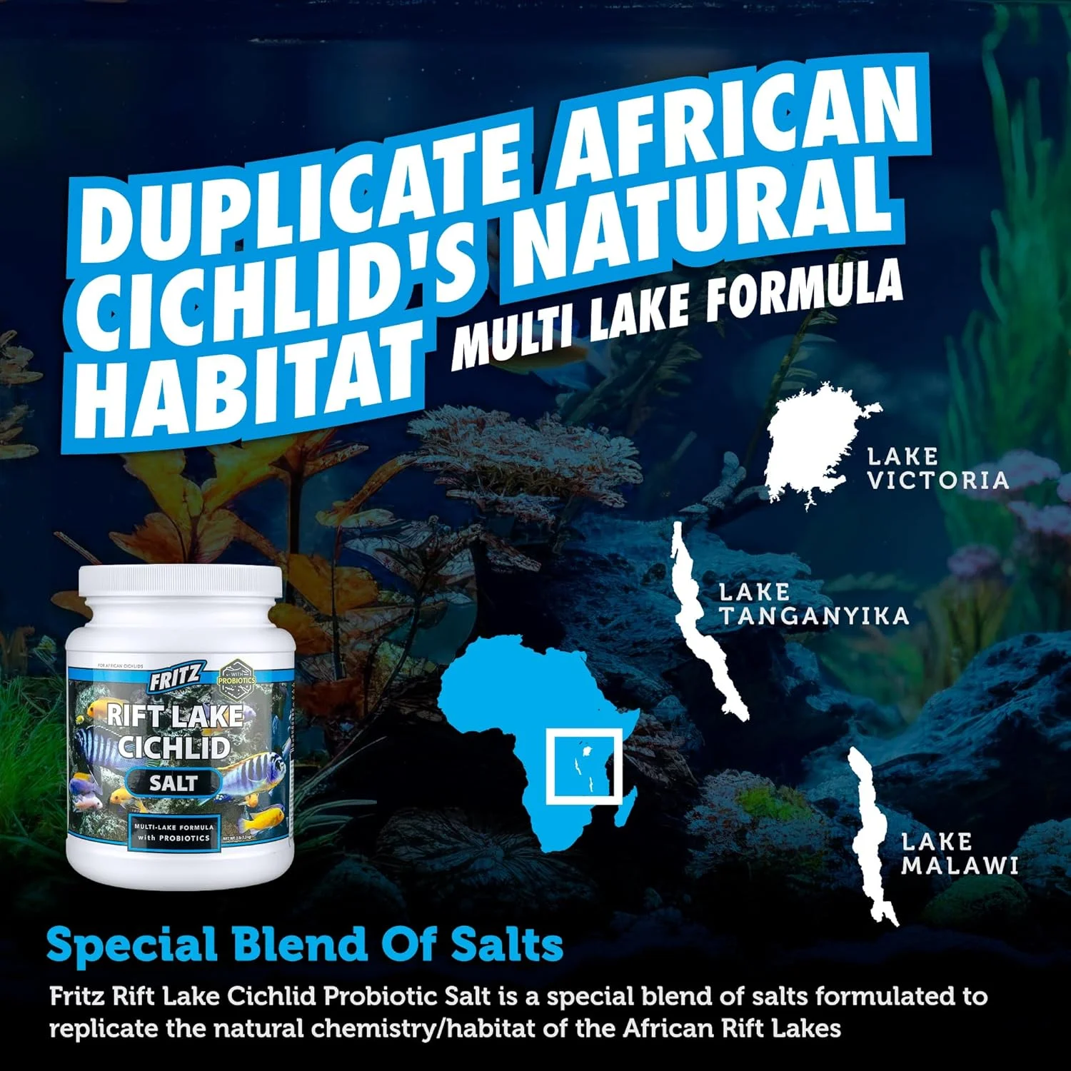 نمک سیچلاید دریاچه ریفت فریتز آکواتیکس 84911، فرمول چند دریاچه ای 3 پوندی