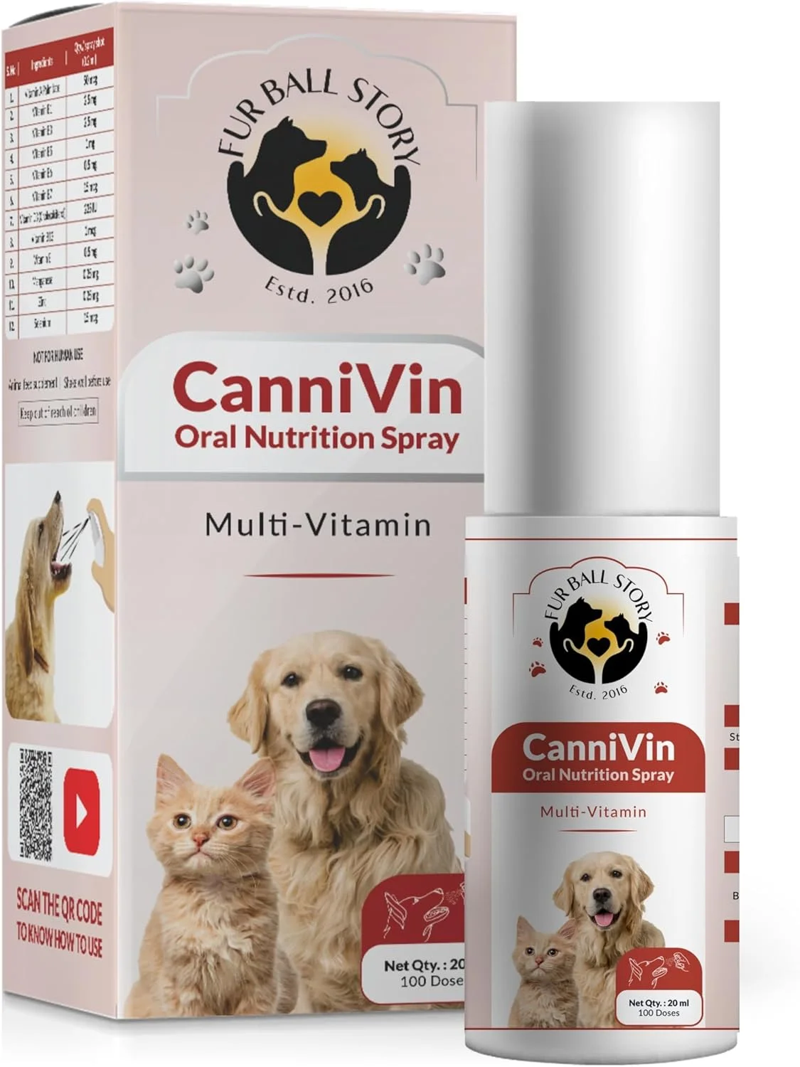 اسپری خوراکی مغذی توپ خزدار داستان کنی وین - اسپری مولتی ویتامین - 20 میلی لیتر