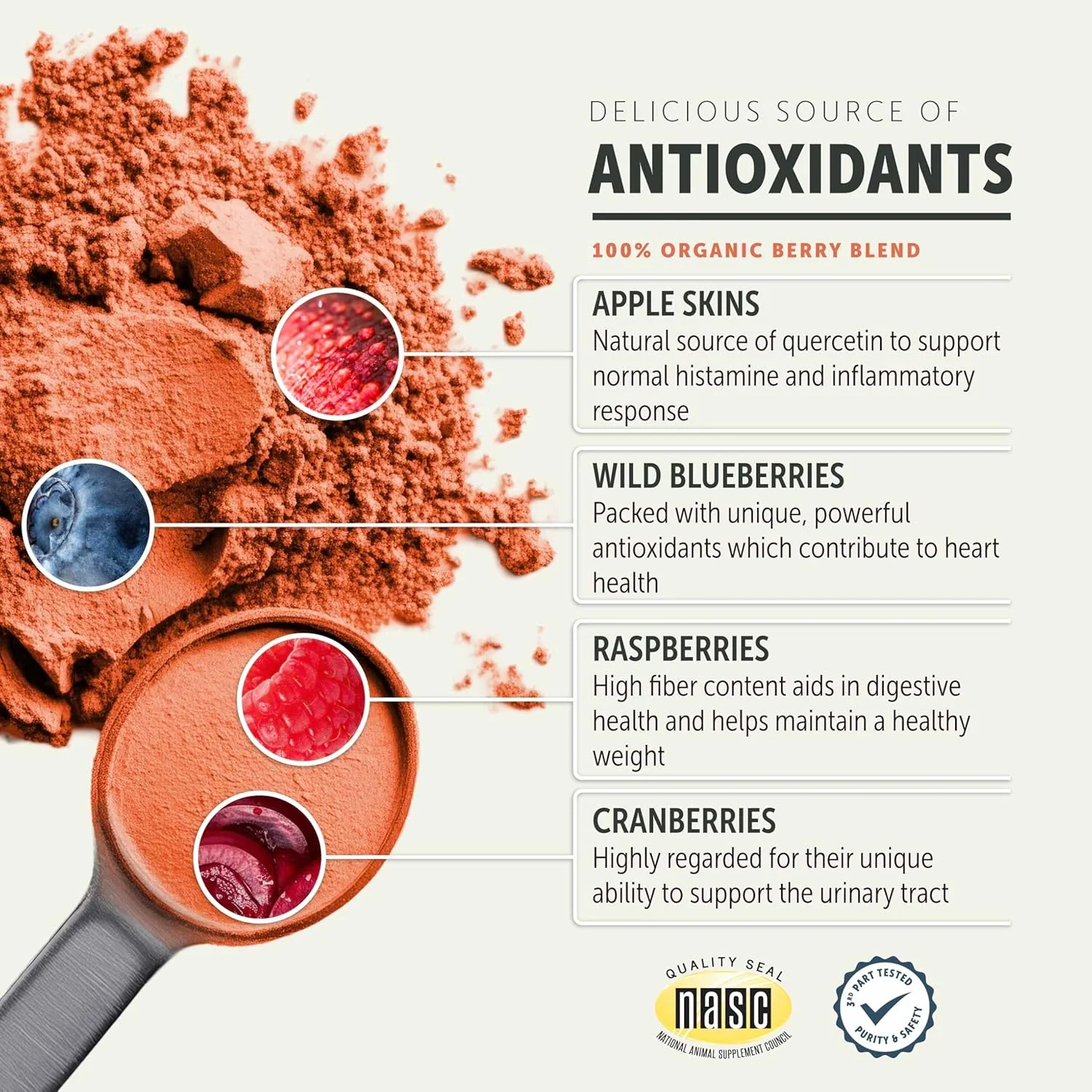 مکمل دستگاه ادراری سگ با شبدر چهار برگ - حاوی ویتامین های توت و سیب ارگانیک - منبع خوب پلی فنول ها و آنتی اکسیدان ها - 30 وعده برای سگ های بزرگ