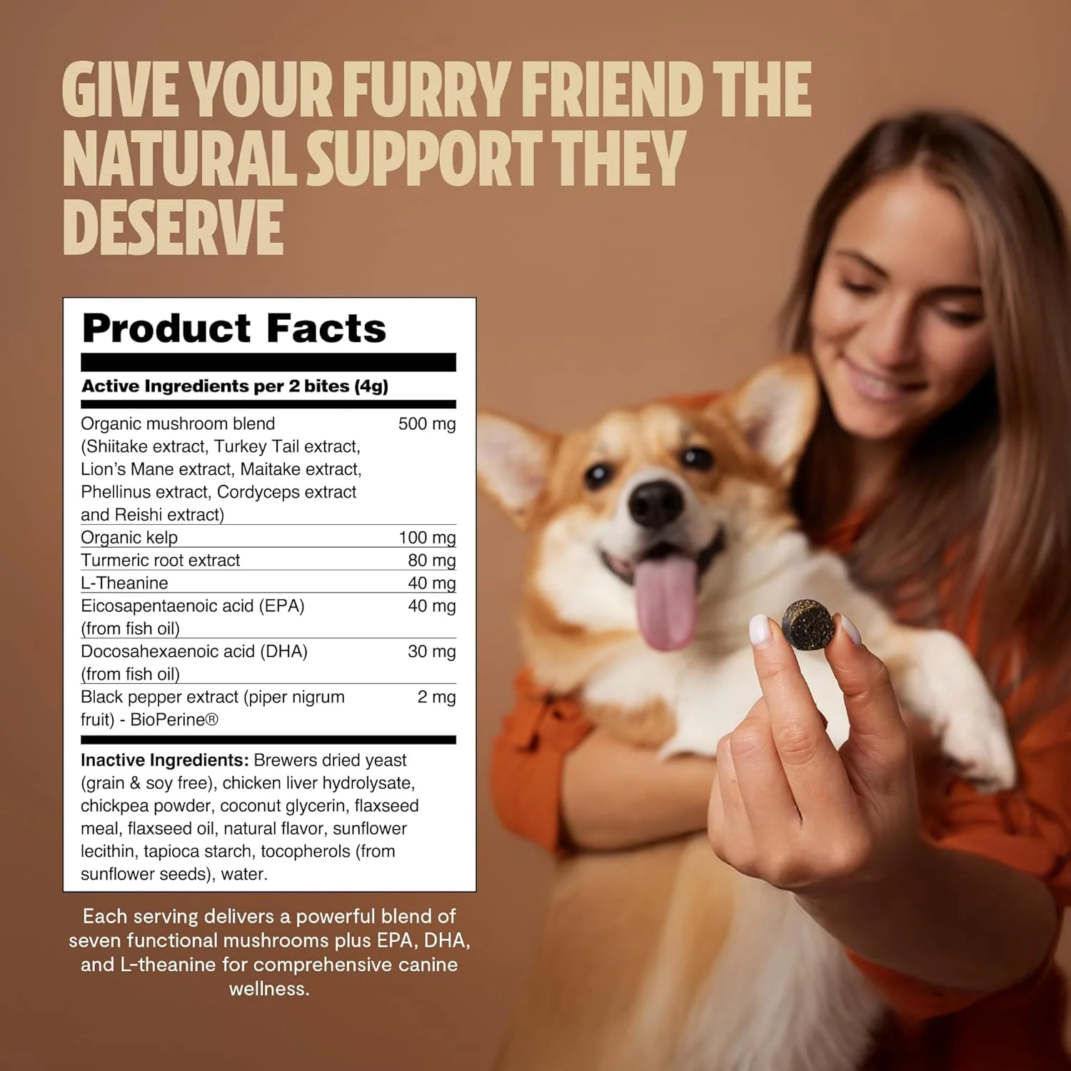 قارچ های Shroomies FreshCap برای سگ ها - قارچ دم بوقلمون برای سگ ها، مکمل قارچ برای سگ ها، تقویت سیستم ایمنی سگ، مکمل های سگ، تشویقی آرامبخش سگ (180 عدد جویدنی نرم)