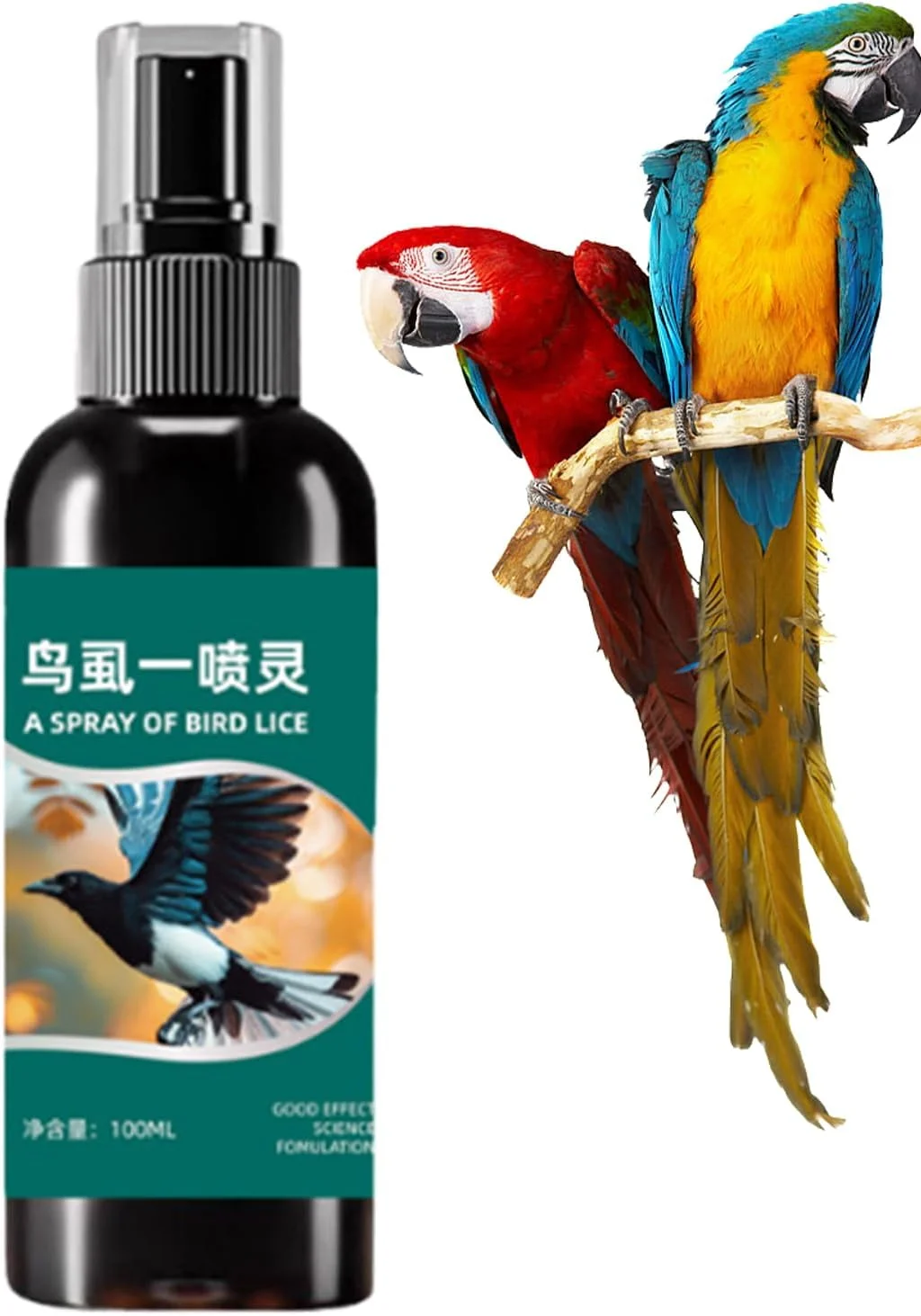 اسپری ضد کنه پرندگان، اسپری پاک کننده کنه پرنده 100 میلی لیتری - تسکین دهنده خارش طوطی - برای خانه، باغ سرپوشیده، طیور، طوطی، عروس هلندی