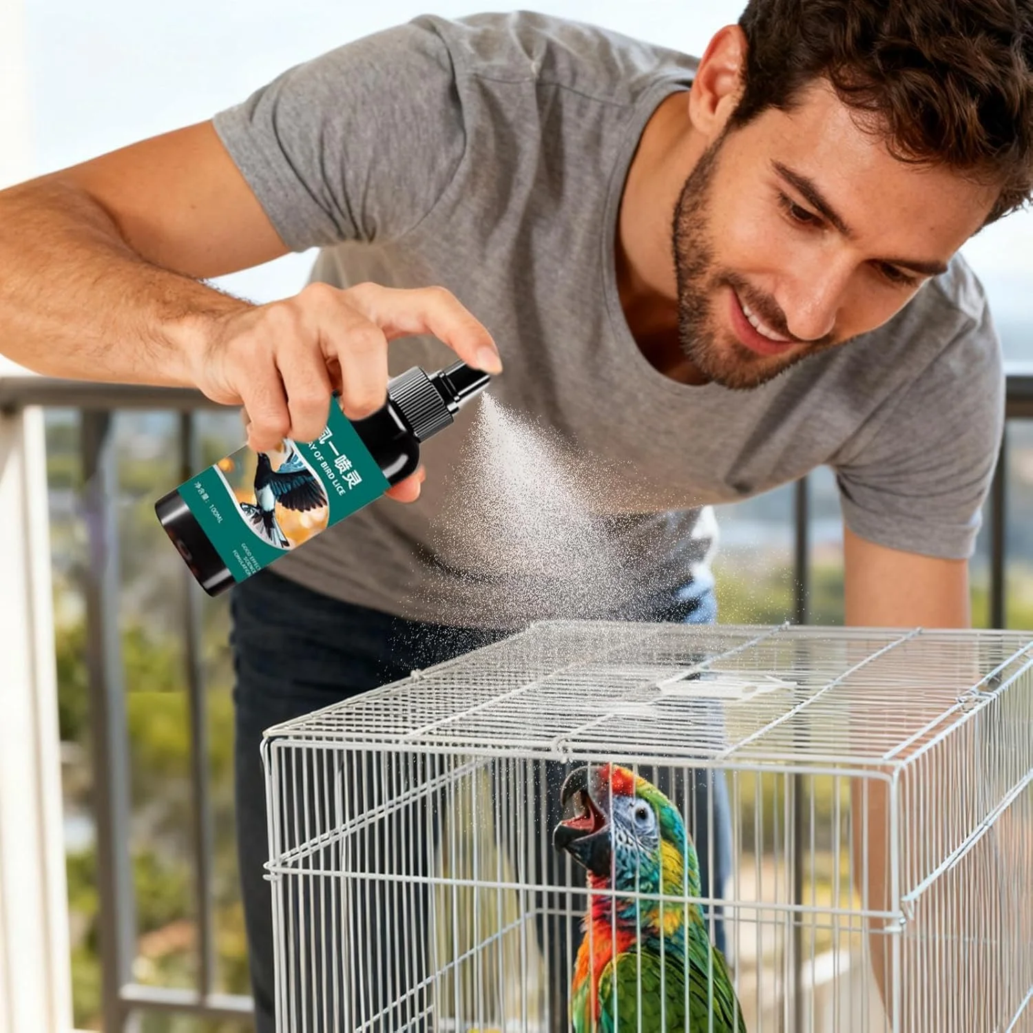 اسپری ضد کنه پرندگان، اسپری پاک کننده کنه پرنده 100 میلی لیتری - تسکین دهنده خارش طوطی - برای خانه، باغ سرپوشیده، طیور، طوطی، عروس هلندی