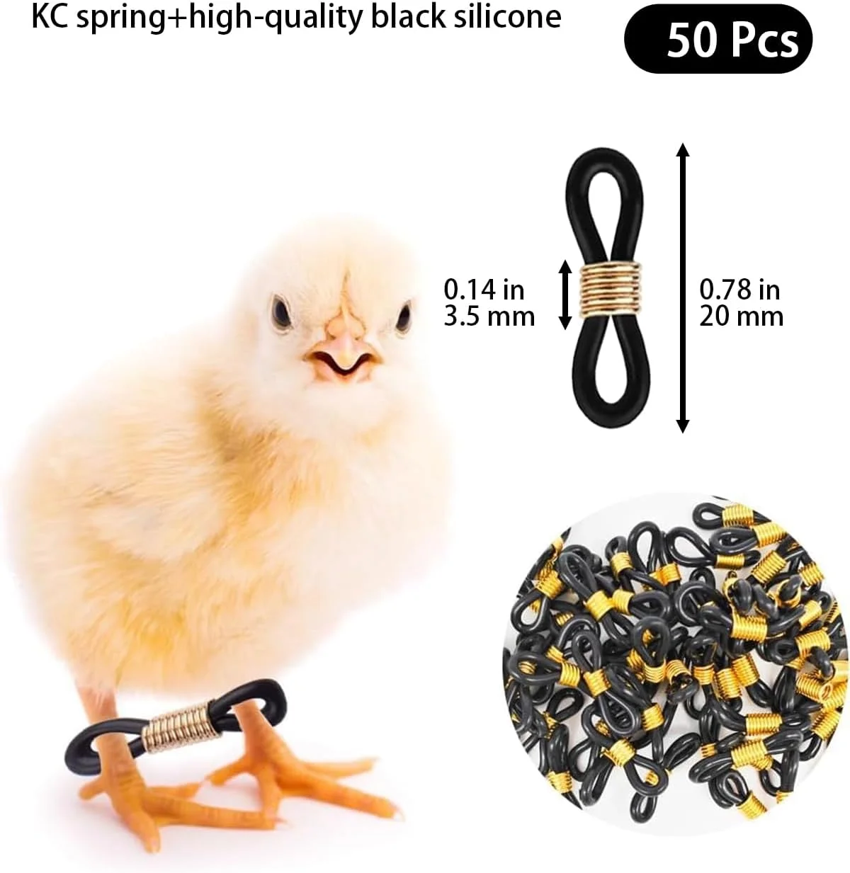 50 عدد حلقه پای مشکی برای جوجه، بند پای قابل تنظیم برای اصلاح پای باز شده، لوازم مراقبت از طیور برای جوجه، پرنده، بلدرچین، اردک تازه متولد شده 50 عدد حلقه پای مشکی برای جوجه، بند پای قابل تنظیم برای اصلاح پای باز شده، لوازم مراقبت از طیور برای جوجه، پرنده، بلدرچین، اردک تازه متولد شده