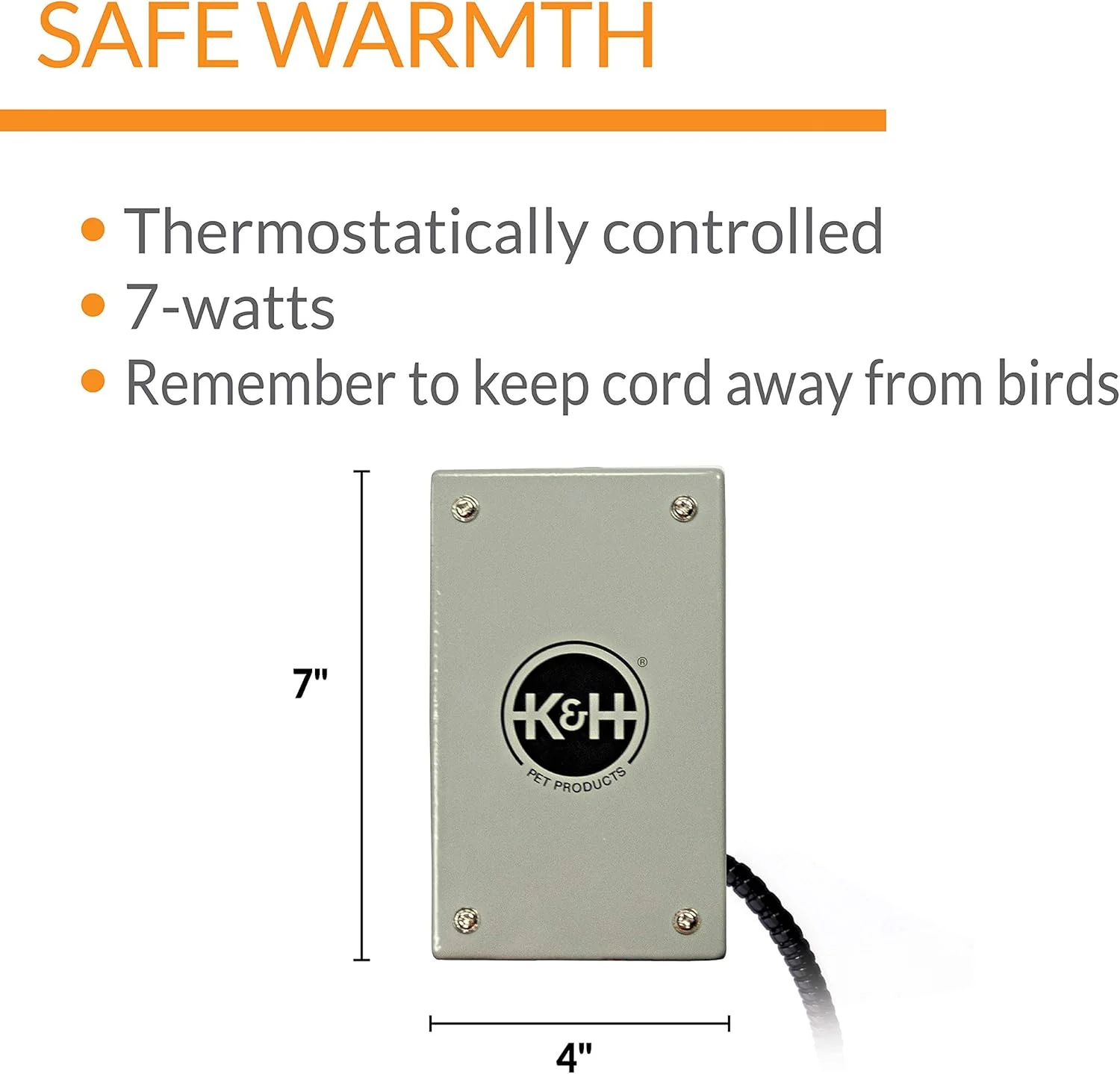 گرم کننده پرنده کی اند اچ مدل Snuggle Up، سایز مدیوم/لارج، خاکستری، 10 وات، 10x17 سانتی متر گرم کننده پرنده کی اند اچ مدل Snuggle Up، سایز مدیوم/لارج، خاکستری، 10 وات، 10x17 سانتی متر