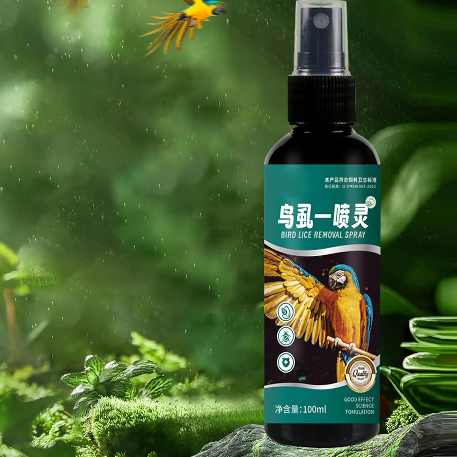 اسپری ضد کنه برای پرندگان | اسپری 100 میلی لیتری ضد شپش برای پرندگان، لوازم آرایش قابل حمل حیوانات خانگی برای طوطی ها، مرغ عشق، نژادهای کوچک تا متوسط