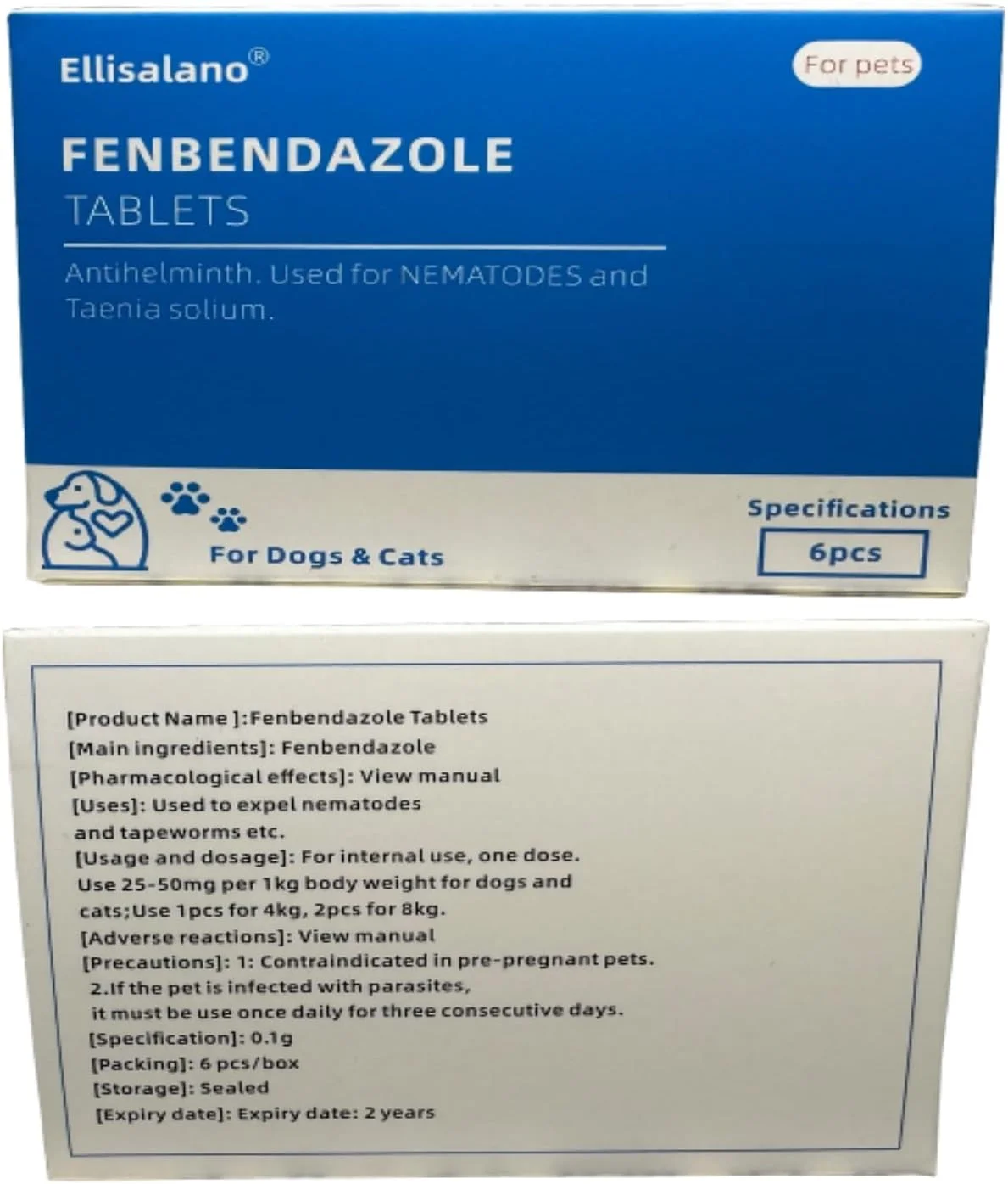 ۶ عدد کپسول قرص انگل زدایی حیوانات خانگی برای سگ و گربه، انگل زدایی داخلی