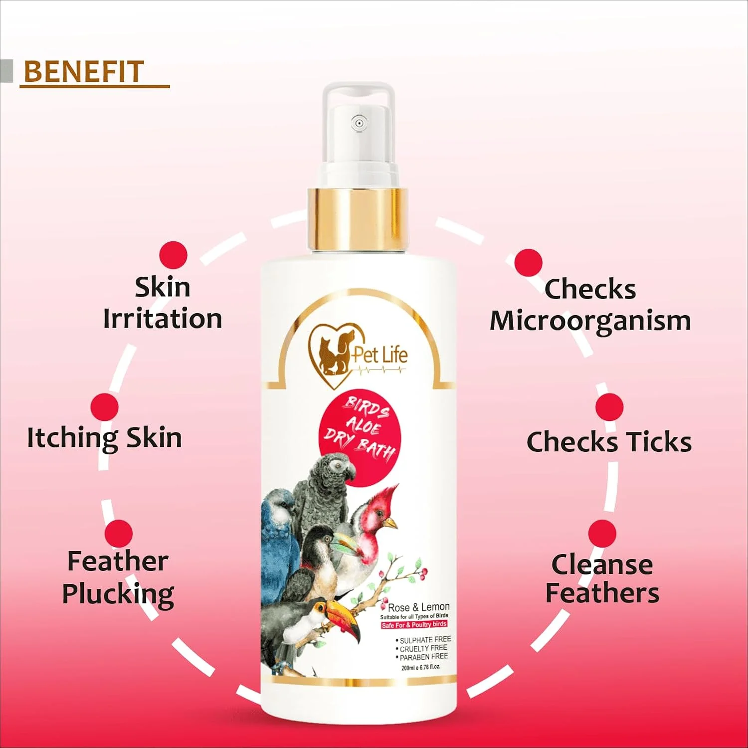 شامپو خشک و اسپری حمام خشک آلوئه ورا ارگانیک و آیورودیک پت لایف برای پرندگان طیور، طوطی، جوجه، مرغ، کبوتر، اردک - مواد طبیعی برای پوشش تمیزتر و براق تر - مناسب برای انواع پرندگان - 200 میلی لیتر شامپو خشک و اسپری حمام خشک آلوئه ورا ارگانیک و آیورودیک پت لایف برای پرندگان طیور، طوطی، جوجه، مرغ، کبوتر، اردک - مواد طبیعی برای پوشش تمیزتر و براق تر - مناسب برای انواع پرندگان - 200 میلی لیتر