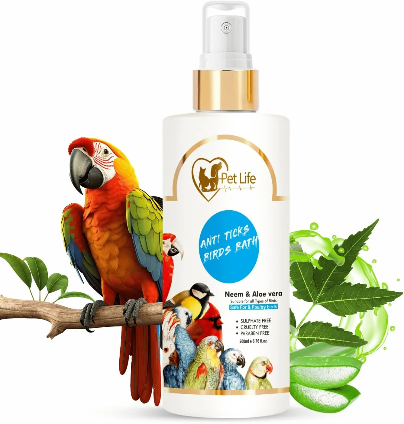 محلول شستشوی ارگانیک و آیورودیک پرندگان پت لایف، ضد کنه، خشک/بدون آب/اسپری برای پرندگان خانگی، طوطی ها، جوجه، مرغ، کبوتر، اردک - مواد طبیعی برای کک، تمیز کننده و براق کننده پرها - مناسب برای انواع پرندگان - 200 میلی لیتر محلول شستشوی ارگانیک و آیورودیک پرندگان پت لایف، ضد کنه، خشک/بدون آب/اسپری برای پرندگان خانگی، طوطی ها، جوجه، مرغ، کبوتر، اردک - مواد طبیعی برای کک، تمیز کننده و براق کننده پرها - مناسب برای انواع پرندگان - 200 میلی لیتر